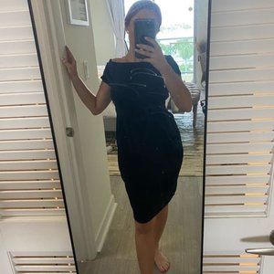 Moschino Little Black Folded Sleeve Dress